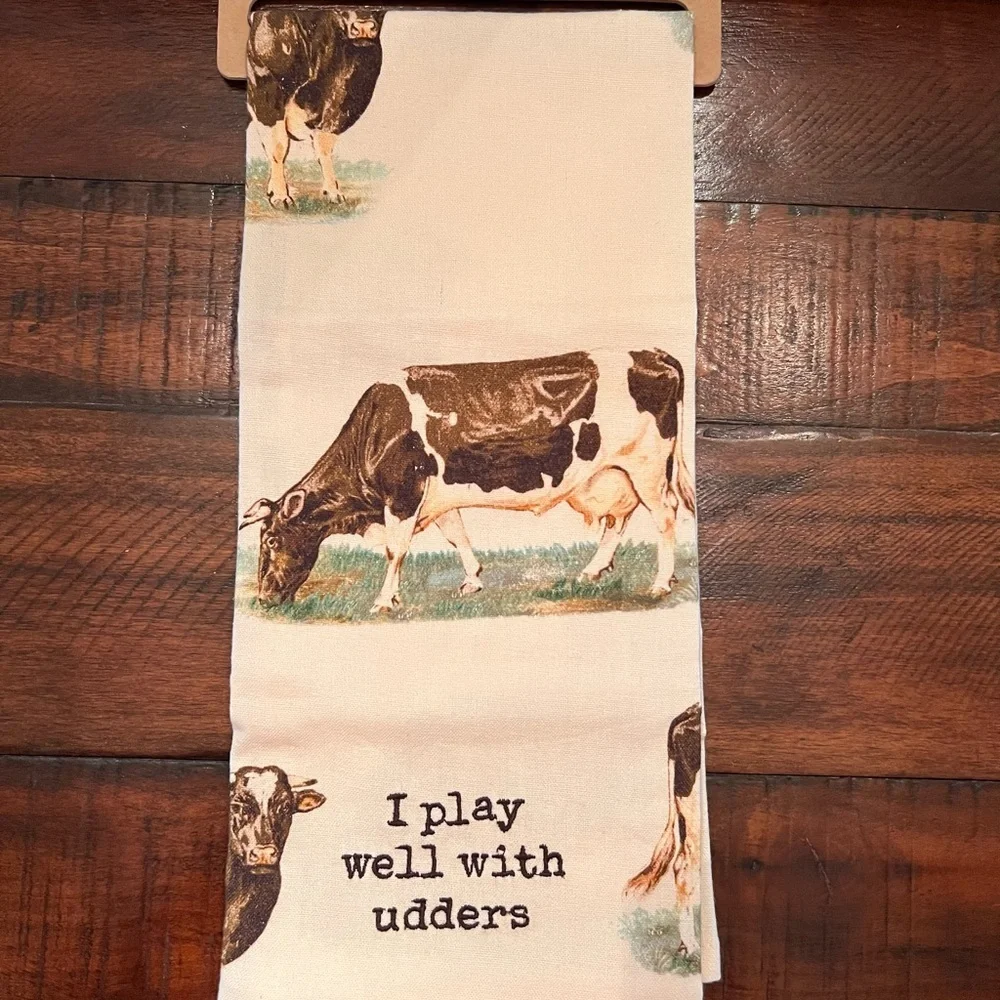 Primitives by Kathy Cow Kitchen Towel - Black and White